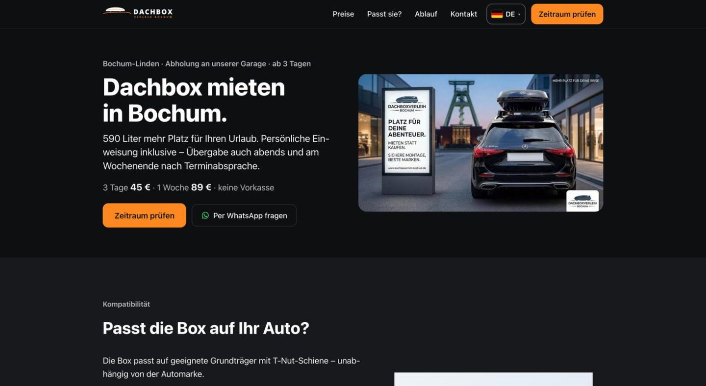 Startseite von dachboxverleih-bochum.de